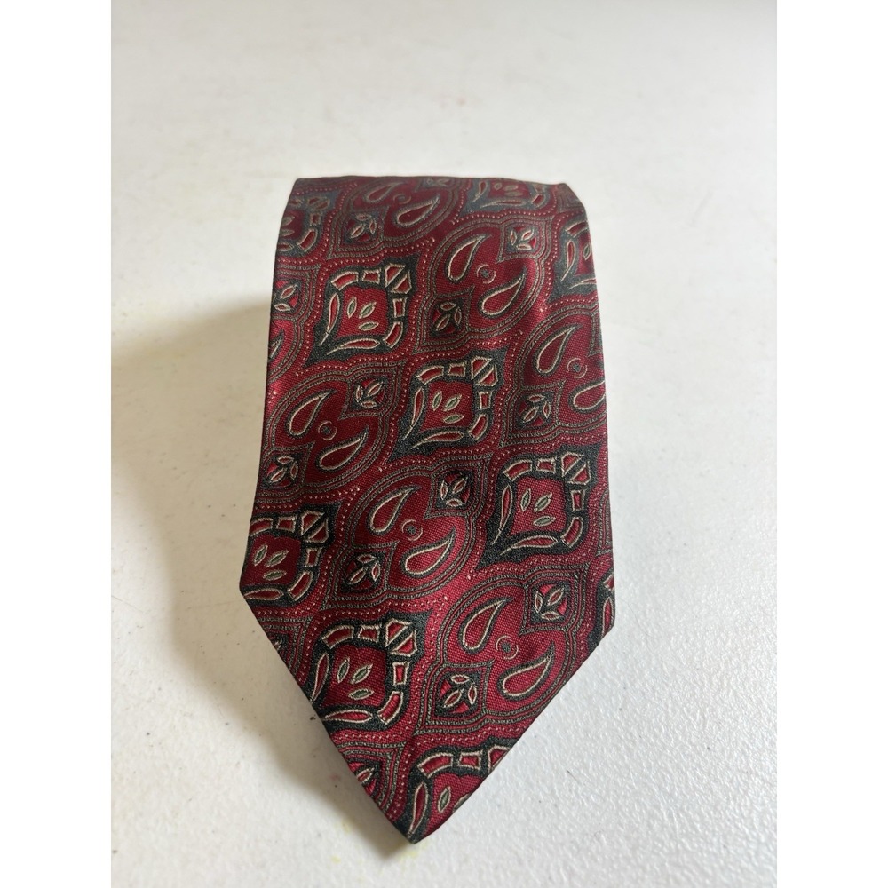 Polo Ralph Lauren‎ Silk Tie Necktie Colorful Red Abstract Geometric 3"W 56"L